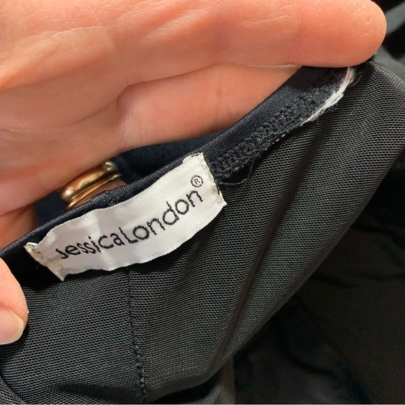 Jessica London Womens Black One Piece Bathing Suit 26? Plus Size Ruched Sides - Picture 2 of 6